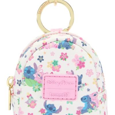 Loungefly Disney Parks Angel and Stitch Floral Bag Charm, Lilo & Stitch