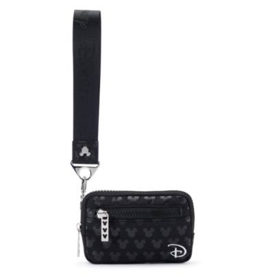 Astuccio da polso nero Disney con cerniera e silhouette di Topolino