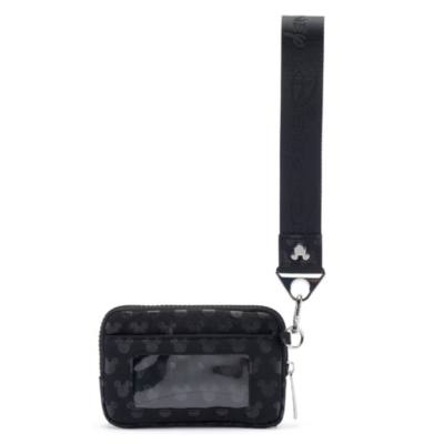 Astuccio da polso nero Disney con cerniera e silhouette di Topolino