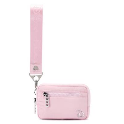 Astuccio da polso rosa Disney con cerniera e silhouette di Topolino