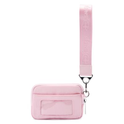 Astuccio da polso rosa Disney con cerniera e silhouette di Topolino