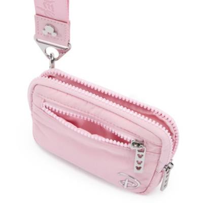 Astuccio da polso rosa Disney con cerniera e silhouette di Topolino
