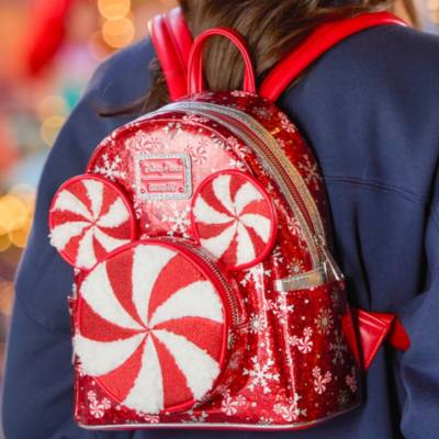 Loungefly Mickey Mouse Icon Peppermint Swirl Mini Backpack