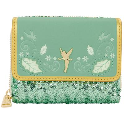 Loungefly Tinker Bell Festive Sequin Tri-Fold Wallet, Peter Pan