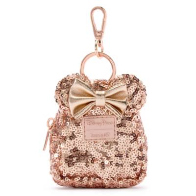 Loungefly Minnie Mouse Rose Gold Sequin Mini Backpack Bag Charm