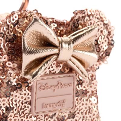 Loungefly Minnie Mouse Rose Gold Sequin Mini Backpack Bag Charm