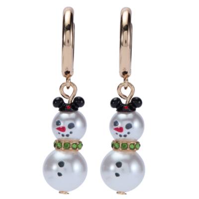 Mickey Mouse Snowman Huggie Hoop Earrings
