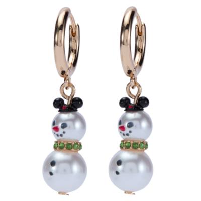 Mickey Mouse Snowman Huggie Hoop Earrings