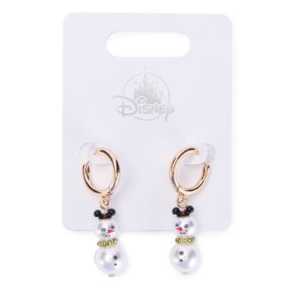 Mickey Mouse Snowman Huggie Hoop Earrings
