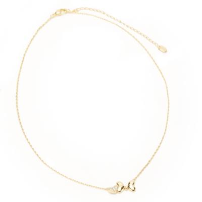 Minnie Mouse Goldtone Bow Heart Necklace