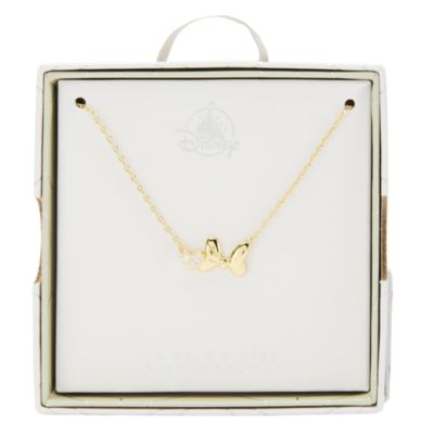 Minnie Mouse Goldtone Bow Heart Necklace