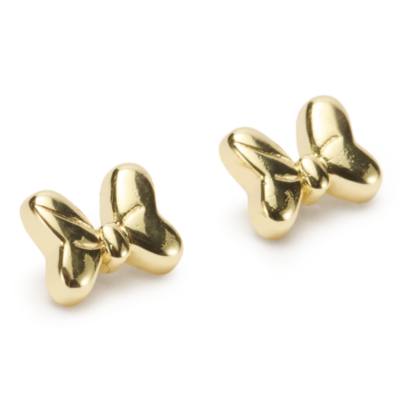Minnie Mouse Goldtone Bow and Heart Earrings
