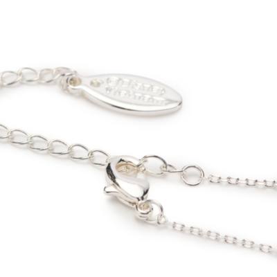 Minnie Mouse Silvertone Bow Pearl Necklace