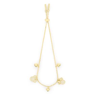 Mickey and Minnie Mouse Goldtone Bolo Charm Bracelet