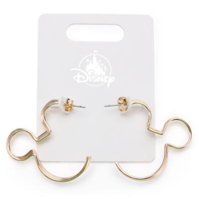 Mickey Mouse Goldtone Hoop Earrings