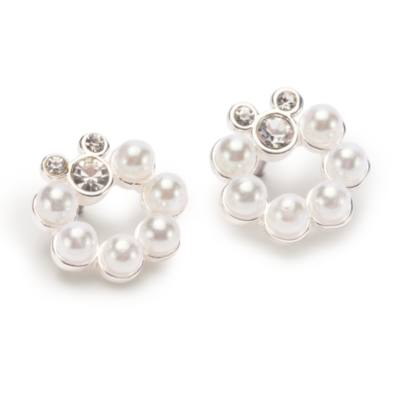 THE ADVENTURE OF MICKEY MOUSE ルームアクセサリー Mickey Mouse Silvertone Pearl Wreath Earrings | Disney Store