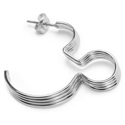 Mickey Mouse Silvertone Hoop Earrings