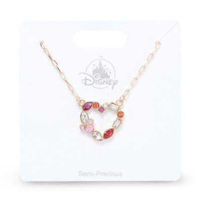 Mickey Mouse Heart Goldtone Necklace