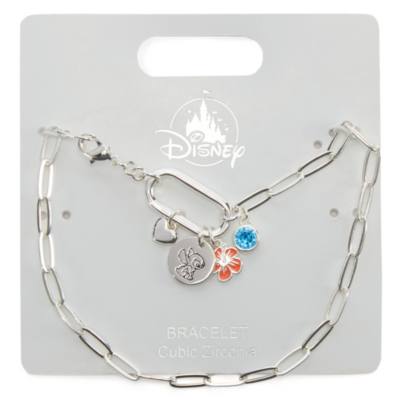 Stitch Silvertone Charm Bracelet, Lilo & Stitch