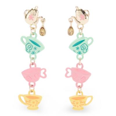 Alice in Wonderland Teacups Goldtone Earrings