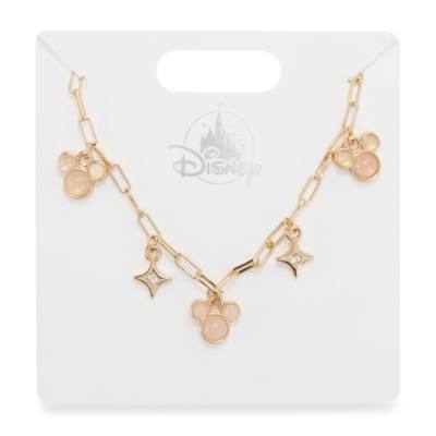 Mickey Mouse Pink Stone Charm Necklace