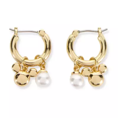Pendientes aro perla Mickey Mouse