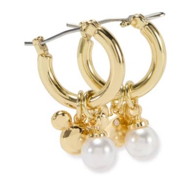 Pendientes aro perla Mickey Mouse