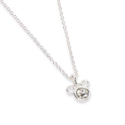 Collar colgante circular plateado Mickey Mouse