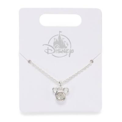 Collar colgante circular plateado Mickey Mouse