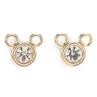 Boucles d'oreilles Mickey rondes dor&eacute;es