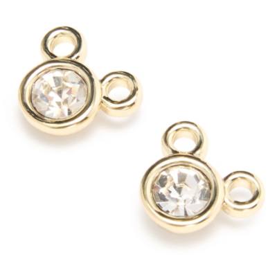 Boucles d'oreilles Mickey rondes dor&eacute;es