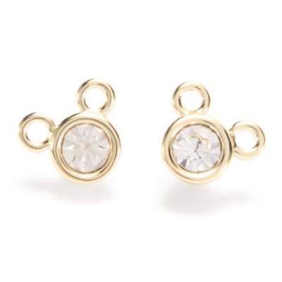 Boucles d'oreilles Mickey rondes dor&eacute;es