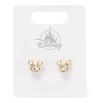Boucles d'oreilles Mickey rondes dor&eacute;es