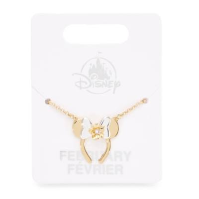 Minnie Mouse February Birth Flower Bow Necklace