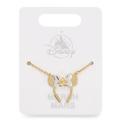 Minnie Mouse March Birth Flower Bow Necklace