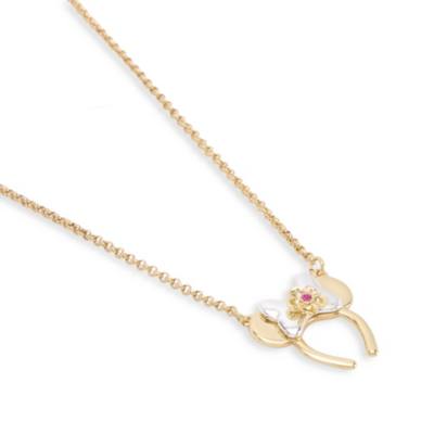 Minnie Mouse May Birth Flower Bow Necklace