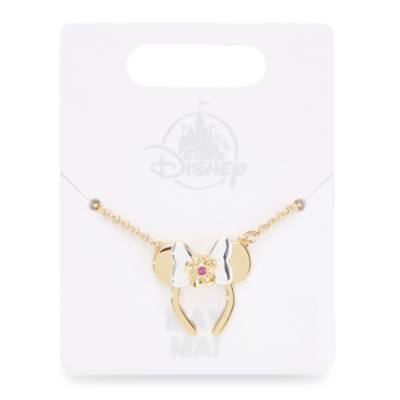 Minnie Mouse May Birth Flower Bow Necklace