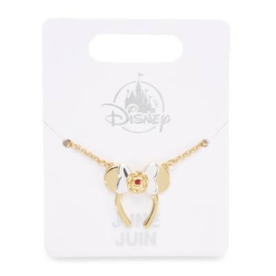 Minnie Mouse June Birth Flower Bow Necklace