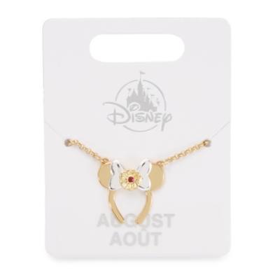 Minnie Mouse August Birth Flower Bow Necklace