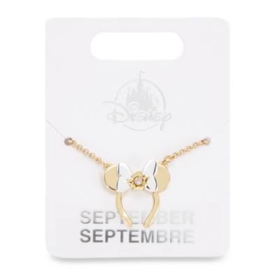 Minnie Mouse September Birth Flower Bow Necklace