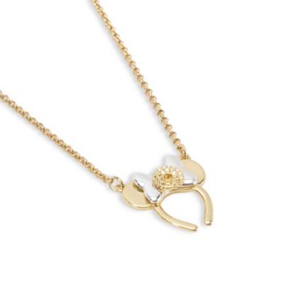 Minnie Mouse October Birth Flower Bow Necklace
