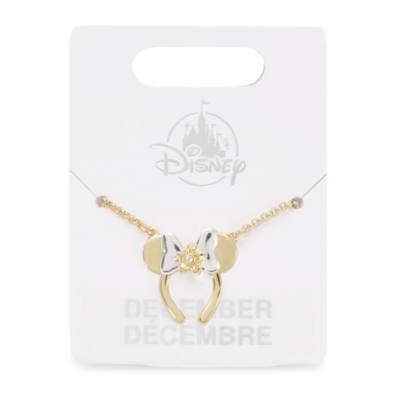 Minnie Mouse December Birth Flower Bow Necklace