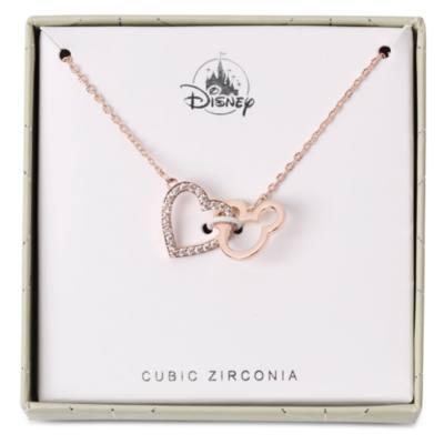 Mickey Mouse Icon and Heart Necklace