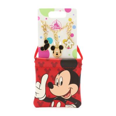 Mickey Mouse Charm Bracelet and Pouch Set