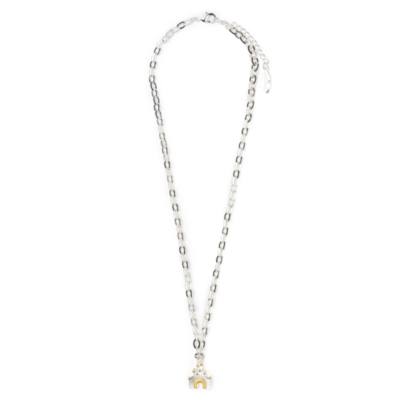 Disney Princess Castle Silvertone Necklace