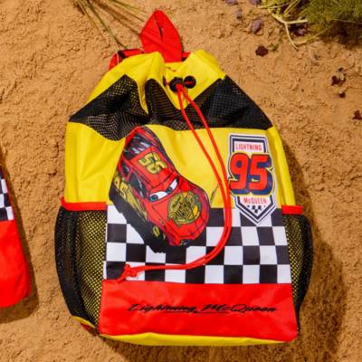 Sac &agrave; dos de plage Flash McQueen avec cordon de serrage, Disney Pixar Cars