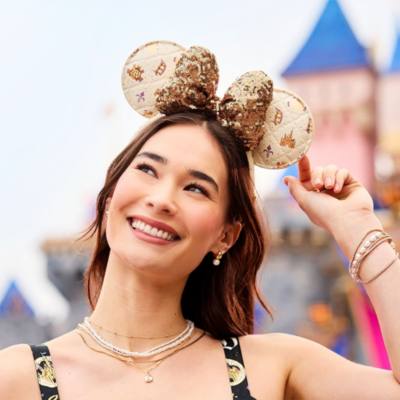 Minnie Mouse Ears Headband For Adults, Disneyland Resort 70th Anniversary Castle Collection