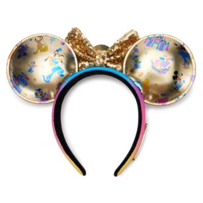 Loungefly Mickey Mouse and Friends Disneyland Resort 70th Anniversary Ears Headband for Adults