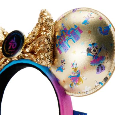 Loungefly Mickey Mouse and Friends Disneyland Resort 70th Anniversary Ears Headband for Adults