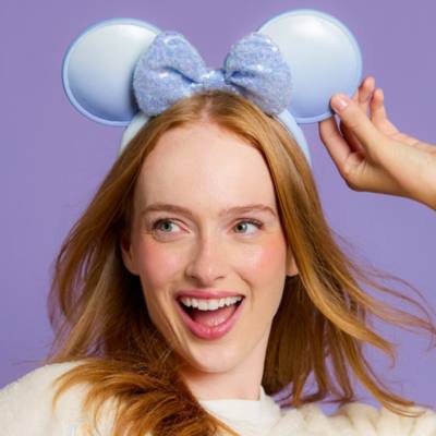 Serre-t&ecirc;te &agrave; oreilles Minnie Winter Blue pour adultes
